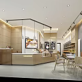 Sweet Shop Interior With Shelves Displaying Various Desserts And Warm Lighting