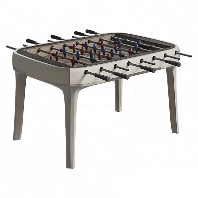 Modern Foosball Table With Black Rods And Multiple Player Figures For Game Room 3d model
