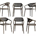 Multiple Brown Leisure Chairs With Woven Design And Armrests For Outdoor Living Spaces