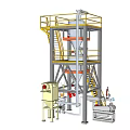Industrial Equipment With Yellow Safety Railing Multi Level Storage Tank Stairs And Pipes