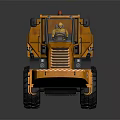 Yellow Construction Dump Truck With Large Tires And Reflective Strips 3d model