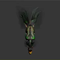 Colorful Bird With Vibrant Green Feathers Red Yellow Head And Unique Beak