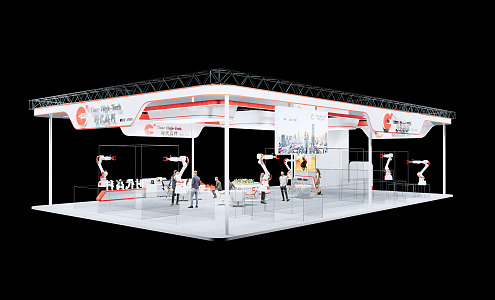 Modern Exhibition Hall Booth 3d model