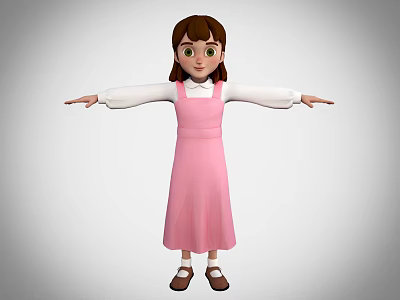 Modern game character Arabi girl 3d model