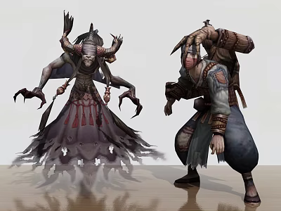 Modern game character demons and ghosts 3d model
