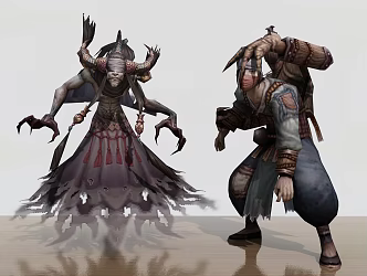 Modern game character demons and ghosts 3d model