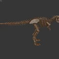 Detailed Tyrannosaurus Rex Skeleton Landscape Sculpture With Prehistoric Creature Art Design