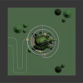 Decorative Green Spiral Plant Structure With Spiral Track And Small Trees