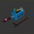 Tactical Weapon Featuring Blue Control Panel With Color Buttons And Accessories Long Rod Red Label