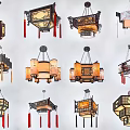 Traditional Chinese Style Chandeliers With Intricate Patterns Tassels And Various Shapes