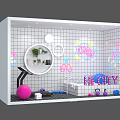 Vibrant Indoor Fitness Space With White Grid Wall Colorful Graffiti And Exercise Equipment