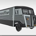 LimoUSHyne Vintage Food Truck With Black White Striped Exterior Design