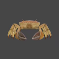 Game Movie Character 3D Model Brown Crab With Large Claws And Textured Shell