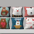 Cute Cartoon Animal Throw Pillows With Bear Polar Bear And Winter Theme Designs