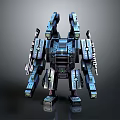 Futuristic Mechanical Robot With Multiple Limbs And Blue Metallic Structure 3d model