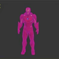 Red And Gold Iron Man Armor With Blue Chest Reactor Standing Pose On Gray Background