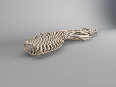 Modern Woven Outdoor Chair With Curved Ergonomic Design And Natural Material For Garden Patio 3d model