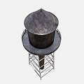 modern water tower iron tower 3d model