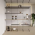 Metal Bookshelf Storage Rack Top Minimalist Fixed Iron Bookshelf Book Decorations 3d model