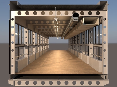 Overhead floor glass corridor bridge corridor aisle passage reinforced structure model