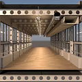 Overhead floor glass corridor bridge corridor aisle passage reinforced structure 3d model