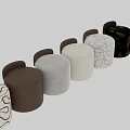 Modern Leisure Chair With Beige Textured Fabric Seat And Brown Backrest