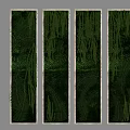 Decorative Vertical Green Plant Wall With Four Framed Panels And Fern Leaves