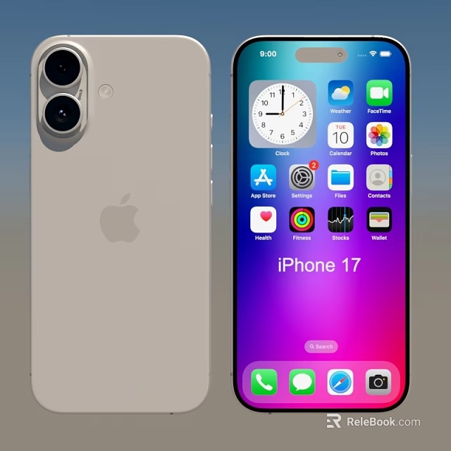iPhone 17 Mobile Device With Dual Camera Colorful Display And App Icons 3d model 