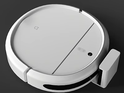 White Robot Vacuum Cleaner With Charging Dock For Daily Home Cleaning Appliance 3d model