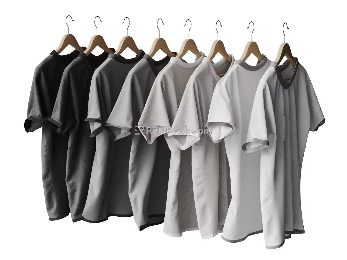 Men's T-shirt with short sleeves 3d model