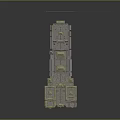 Traditional Ancient Architecture Complex Courtyard Layout With Pagoda Towers And Red Gray Roofs