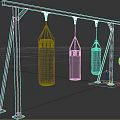 Boxing Sports Equipment With Hanging Sandbags On Metal Frame Multiple Colors