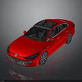Red Modern Car With Black Roof Sleek Design Alloy Wheels And Surface Reflection