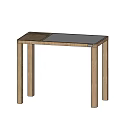 Simple Wooden Dining Table With Two Tone Top And Four Straight Legs 3d model