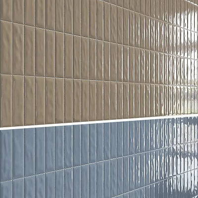 Brown And Blue Vertical Wall Tile Components With Glossy Surface Finish 3d model