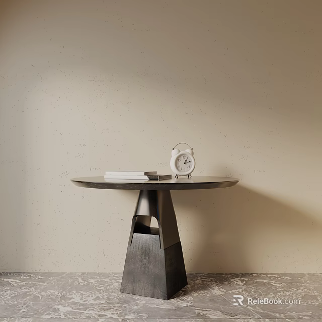 Modern Bedside Table With Alarm Clock And Book For Bedroom Decor 3d model 