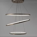 Elegant Modern Circular Chandelier With Hanging Rings And LED Lighting Design 3d model
