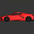 Red Two Door Sports Car With Black Stripes Sleek Design And Black Wheels