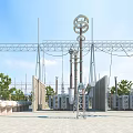 Industrial Equipment High Voltage Transmission Metal Structure in Outdoor Power Station with Transformer Units