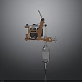 Professional Coil Tattoo Machine With Orange Frame And Transparent Needle Tube