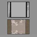 Traditional Chinese Decorative Screens With Landscape Pavilion Cherry Blossoms And Flying Birds