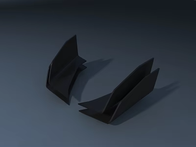 Modern Black Abstract Geometric Sculptures With Angular Structures On Gray Background 3d model