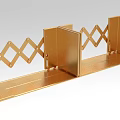 Golden Metal Decorative Ornament Set with Foldable Diamond Pattern for Home Tabletop
