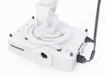 Panasonic White Projection Monitoring Projector With Lens Mount Cable And Bracket 3d model