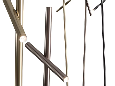 Modern Minimalist Floor Lamp With Sleek Metal Pole And Adjustable Arm In Gold Silver Black 3d model
