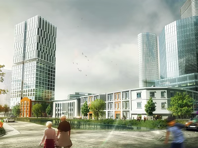 Urban Building Complex With Sauna And Shower 3d model