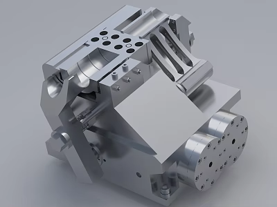 High Precision Industrial Equipment Mechanical Metal Component With Holes And Engineered Structure 3d model