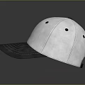 White Baseball Cap With Gray Brim And Stitched Design For Casual Daily Wear