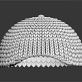 White Knitted Hat With Textured Woven Pattern And Curved Brim Design 3d model
