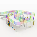 Modern slide bridge platform amusement equipment 3d model